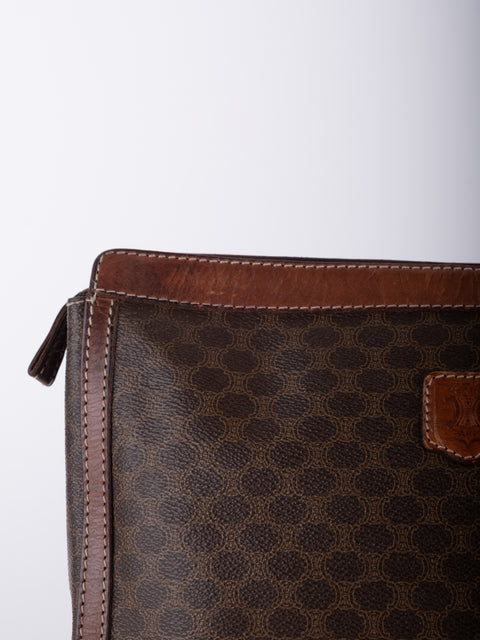 Celine Macadam Vintage Brown Clutch