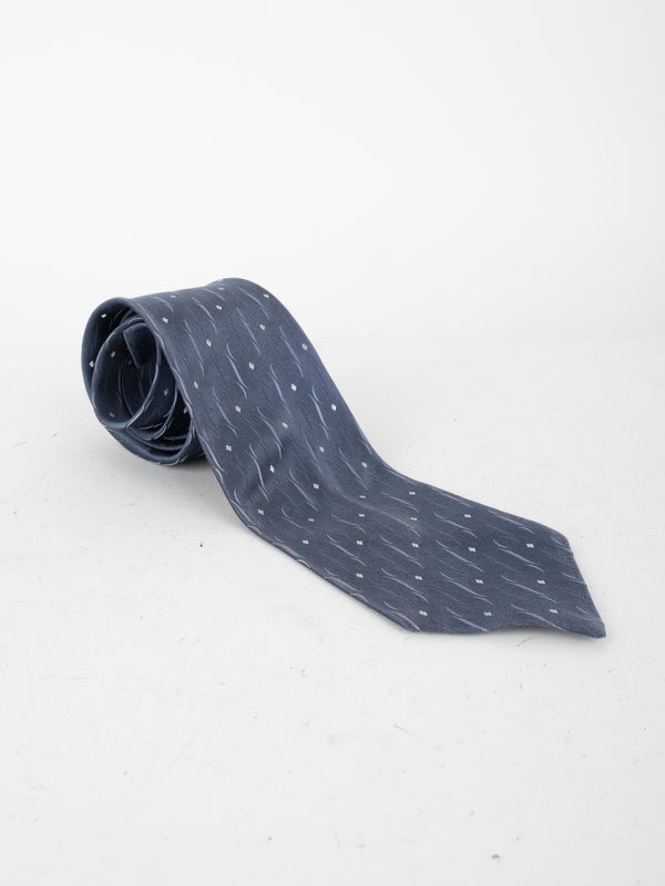 Vintage Silk Tie Blue Textured