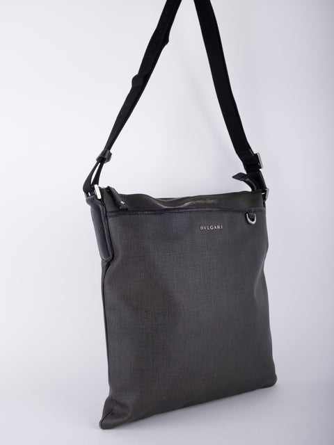Bvlgari Vintage Black Leather Shoulder Bag