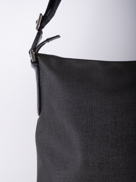 Bvlgari Vintage Black Leather Shoulder Bag