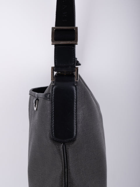Bvlgari Vintage Black Leather Shoulder Bag
