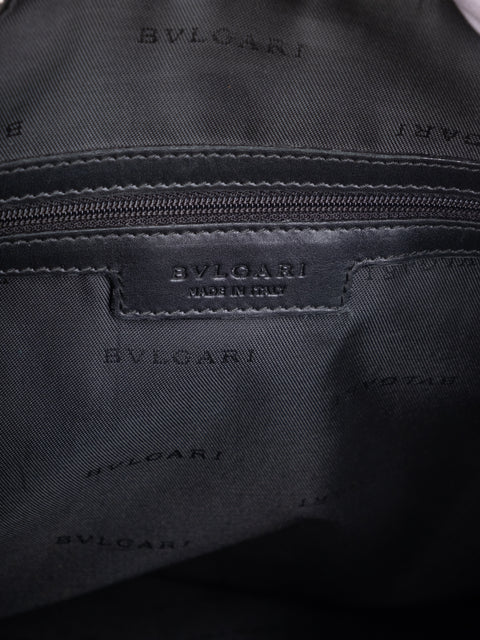Bvlgari Vintage Black Leather Shoulder Bag