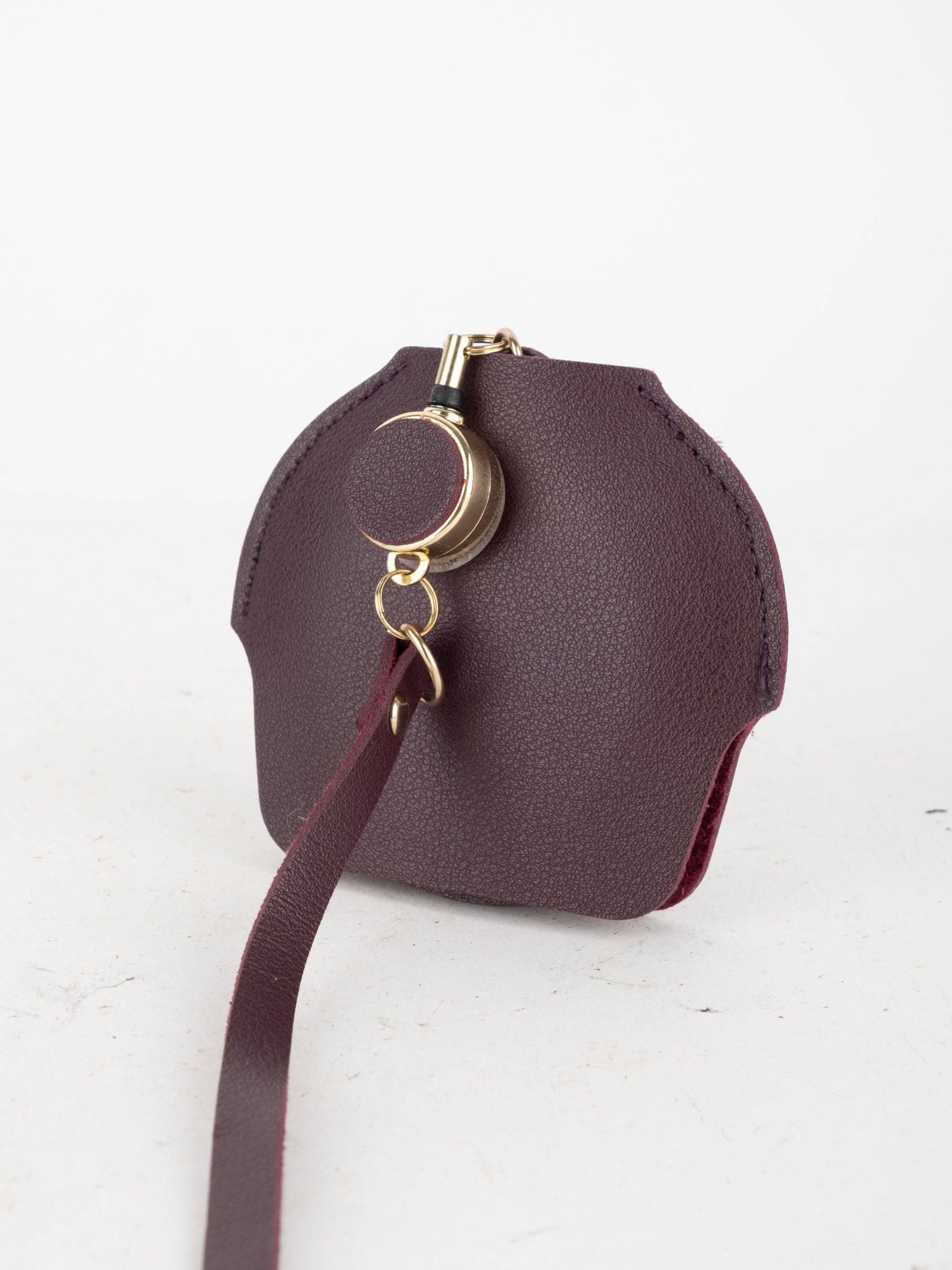 Vintage Leather Charm Key Holder (Burgundy