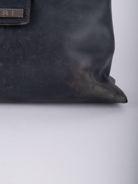 Bvlgari Vintage Black Leather Tote Bag
