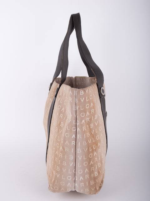 Bvlgari Vintage Beige Monogram Tote Bag