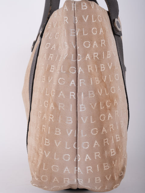 Bvlgari Vintage Beige Monogram Tote Bag