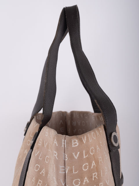 Bvlgari Vintage Beige Monogram Tote Bag