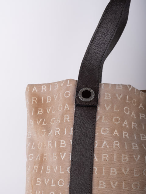 Bvlgari Vintage Beige Monogram Tote Bag