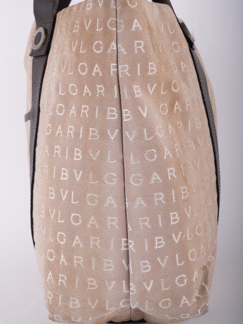 Bvlgari Vintage Beige Monogram Tote Bag