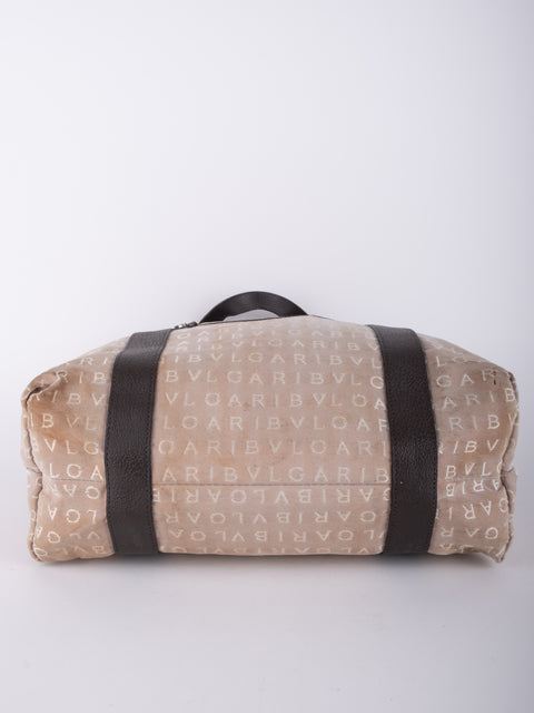 Bvlgari Vintage Beige Monogram Tote Bag