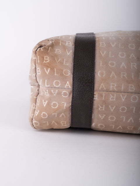 Bvlgari Vintage Beige Monogram Tote Bag