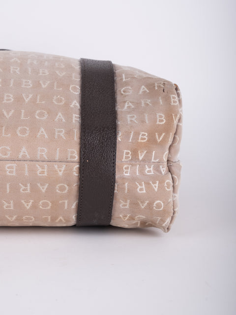 Bvlgari Vintage Beige Monogram Tote Bag
