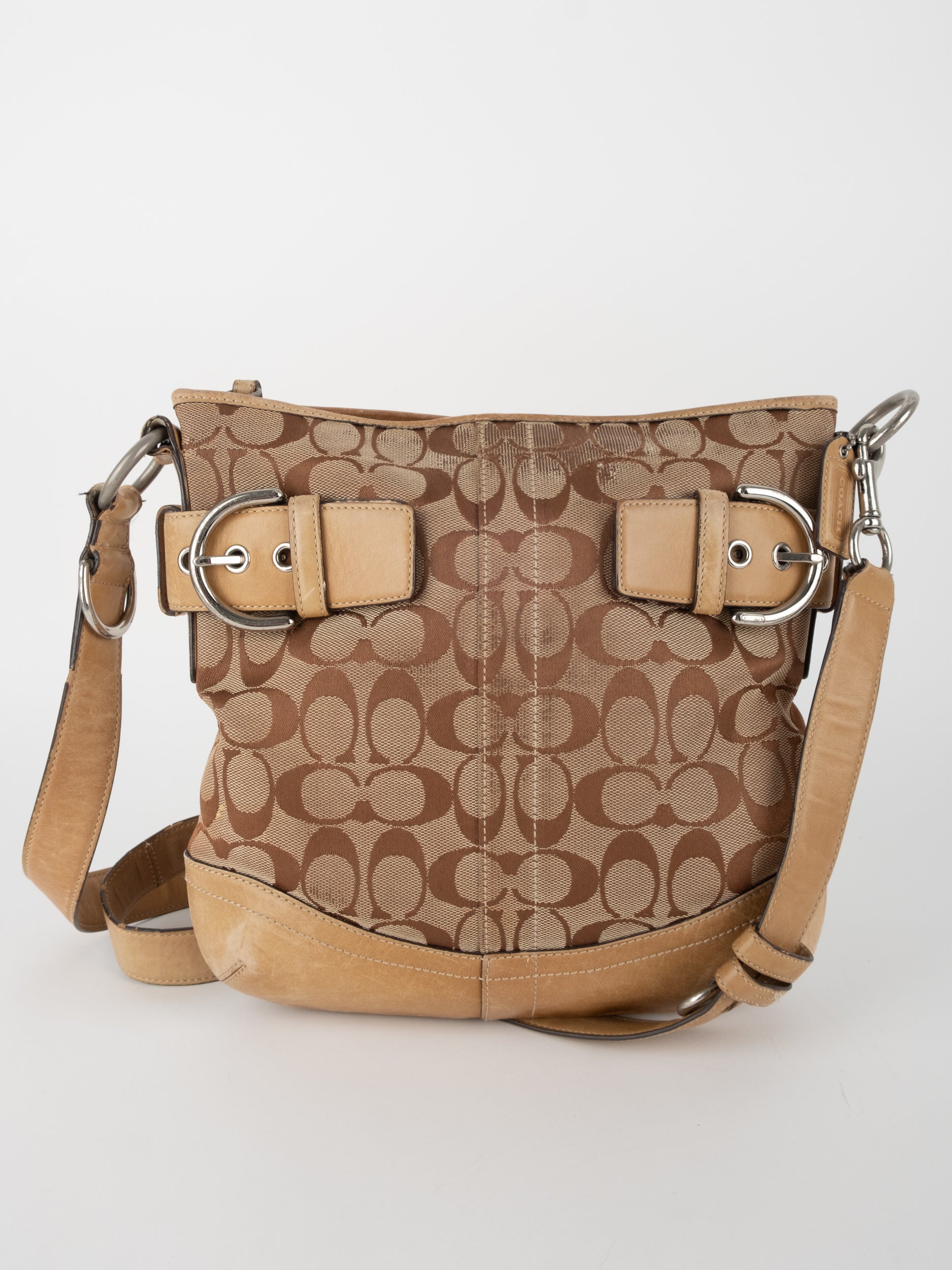 COACH Signature Crossbody Bag Beige