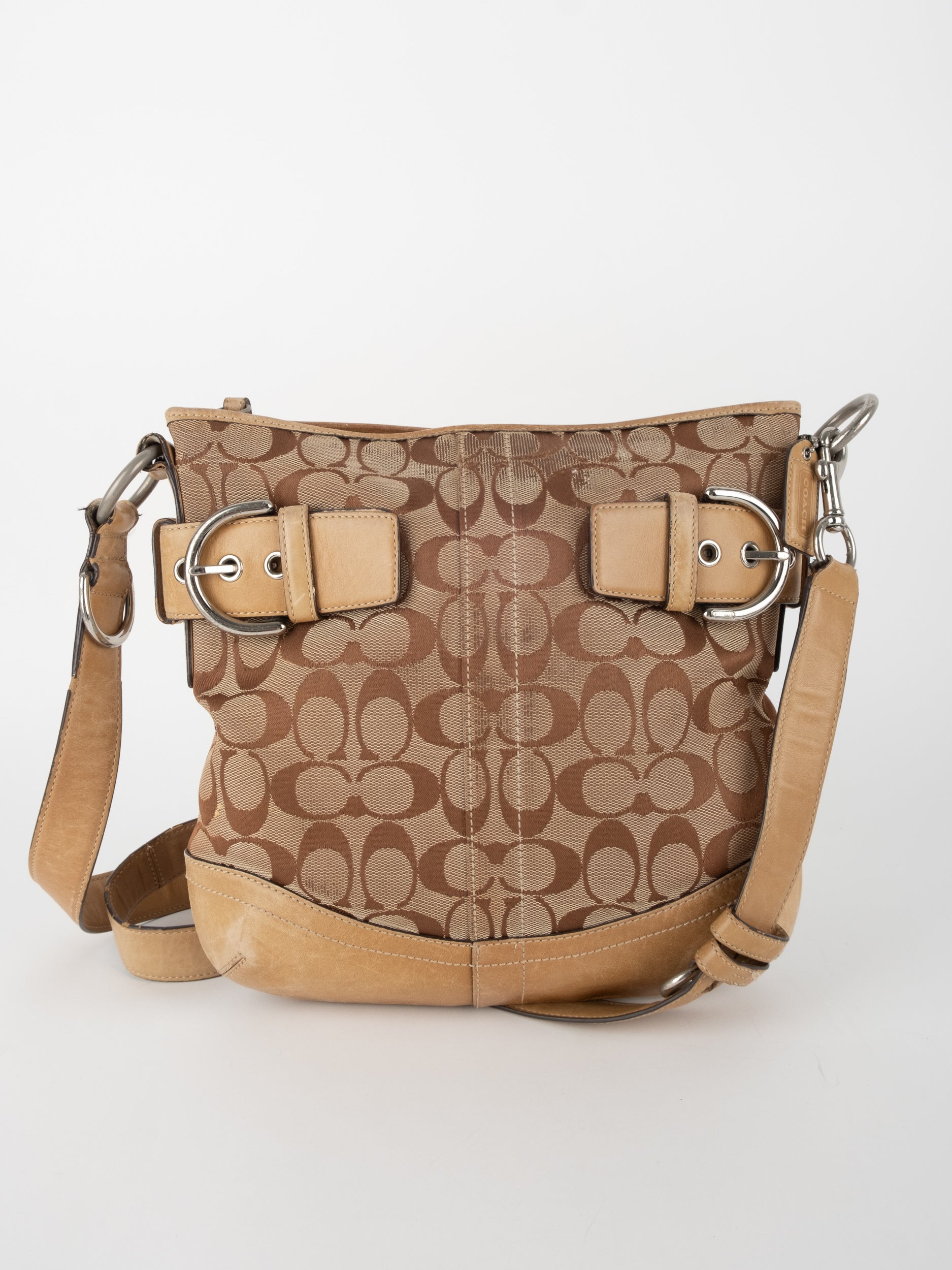 COACH Signature Crossbody Bag Beige
