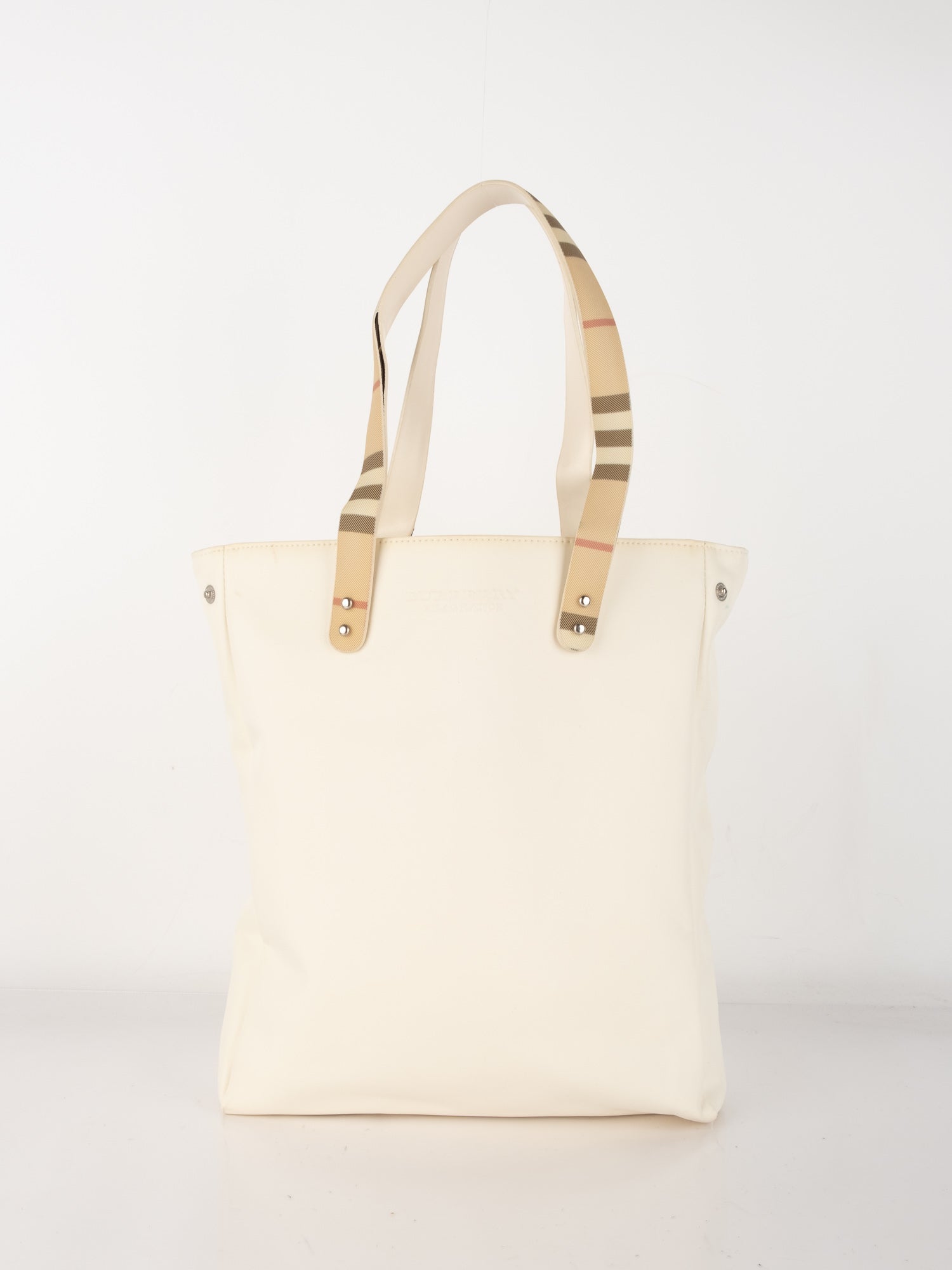 Burberry Canvas Tote White & Beige