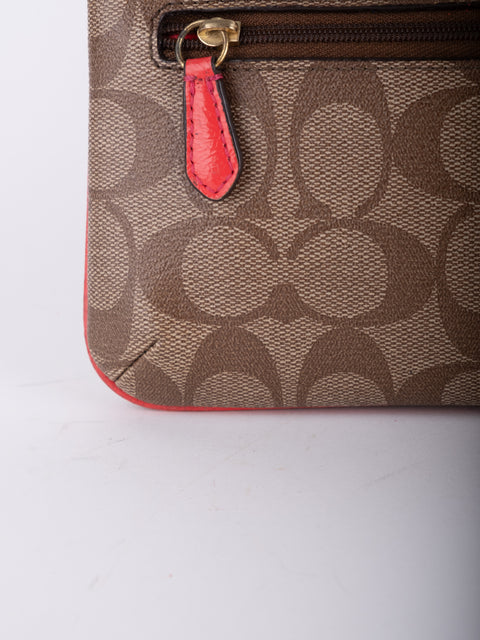 Coach Signature Canvas Wristlet Pouch