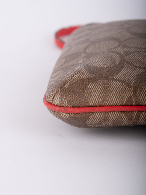 Coach Signature Canvas Wristlet Pouch