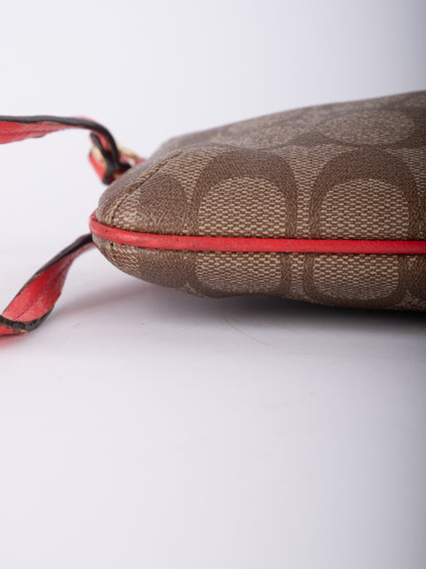 Coach Signature Canvas Wristlet Pouch