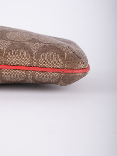 Coach Signature Canvas Wristlet Pouch