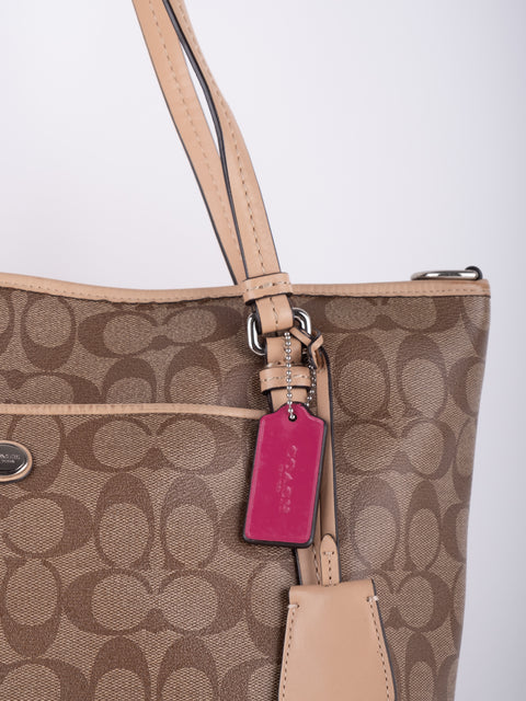 Coach Signature Canvas Beige Tote Bag