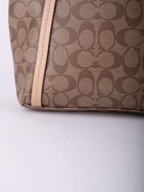 Coach Signature Canvas Beige Tote Bag