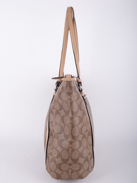 Coach Signature Canvas Beige Tote Bag