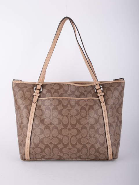Coach Signature Canvas Beige Tote Bag