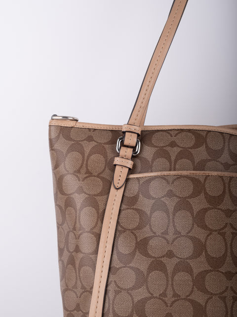 Coach Signature Canvas Beige Tote Bag