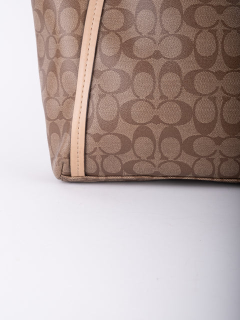 Coach Signature Canvas Beige Tote Bag
