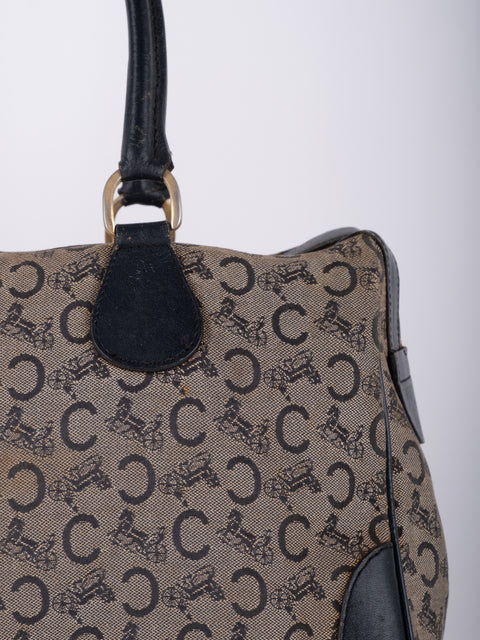 Celine Vintage Macadam Canvas Tote Bag