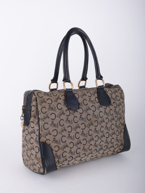 Celine Vintage Macadam Canvas Tote Bag