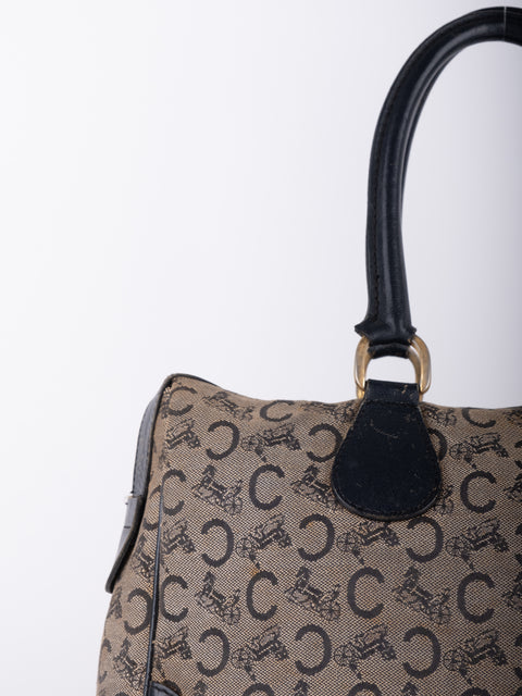 Celine Vintage Macadam Canvas Tote Bag