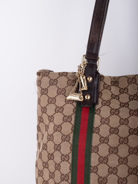 Gucci GG Supreme Web Stripe Tote Bag