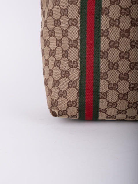 Gucci GG Supreme Web Stripe Tote Bag