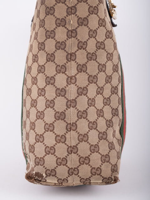 Gucci GG Supreme Web Stripe Tote Bag