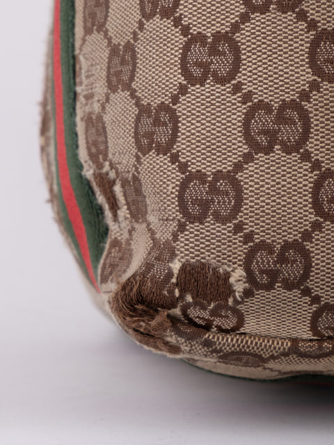 Gucci GG Supreme Web Stripe Tote Bag
