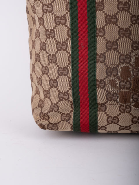 Gucci GG Supreme Web Stripe Tote Bag