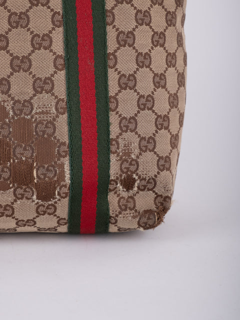 Gucci GG Supreme Web Stripe Tote Bag