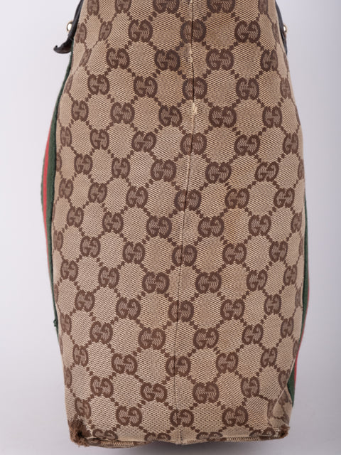 Gucci GG Supreme Web Stripe Tote Bag