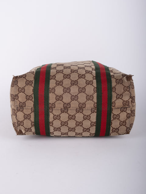 Gucci GG Supreme Web Stripe Tote Bag