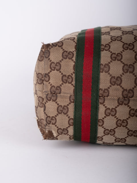 Gucci GG Supreme Web Stripe Tote Bag
