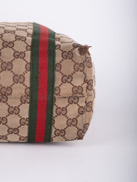 Gucci GG Supreme Web Stripe Tote Bag