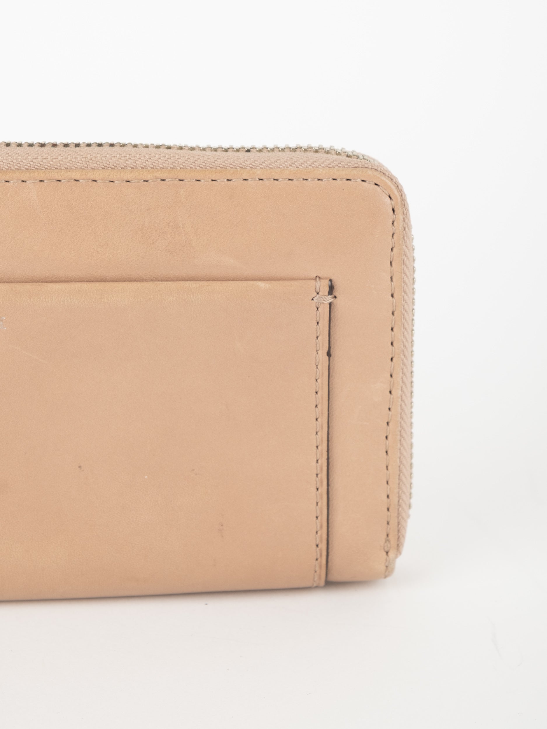 COACH Leather Zip Wallet Nude