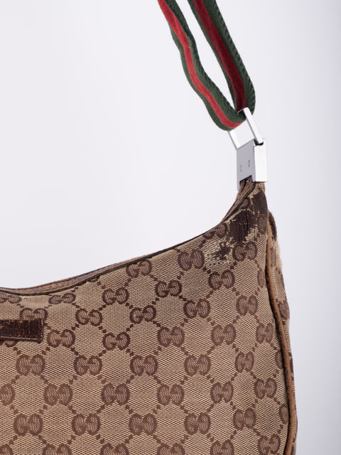 GUCCI Vintage GG Monogram Hobo Shoulder Bag