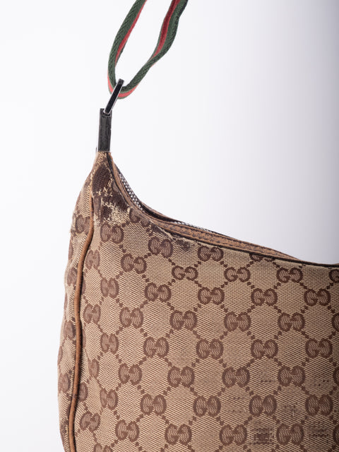 GUCCI Vintage GG Monogram Hobo Shoulder Bag