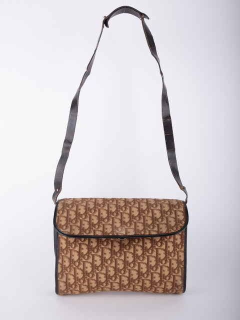 Dior Vintage Trotter Monogram Flap Shoulder Bag