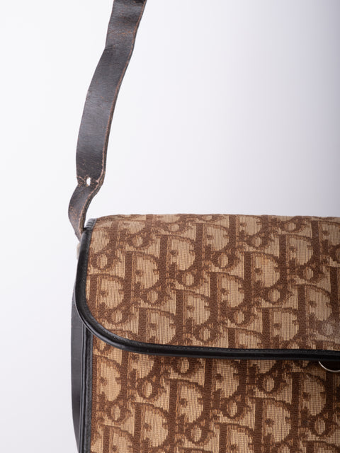 Dior Vintage Trotter Monogram Flap Shoulder Bag