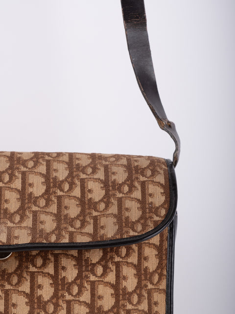 Dior Vintage Trotter Monogram Flap Shoulder Bag