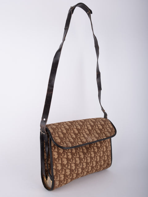 Dior Vintage Trotter Monogram Flap Shoulder Bag