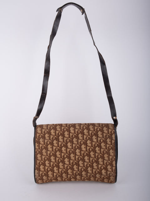 Dior Vintage Trotter Monogram Flap Shoulder Bag